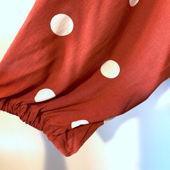 NWT Terracotta/Burnt Orange Polka Dot Shirt 2X Plus - Picture 6 of 7